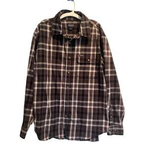 Smith's Workwear Plaid Button‑Down Mens Shirt Large